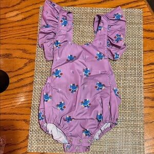 Purple Floral Baby Romper